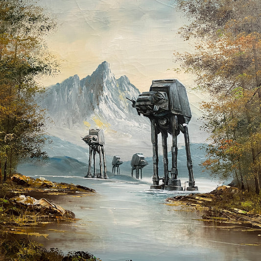 A Walk In The Woods, upcycled vintage painting