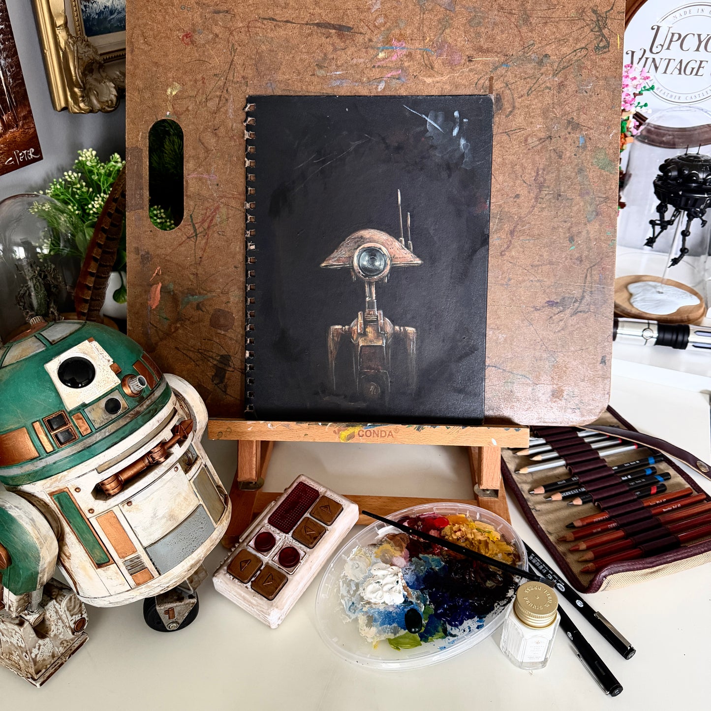 Portrait of a Droid, Mechanic No.1 - original acrylic painting