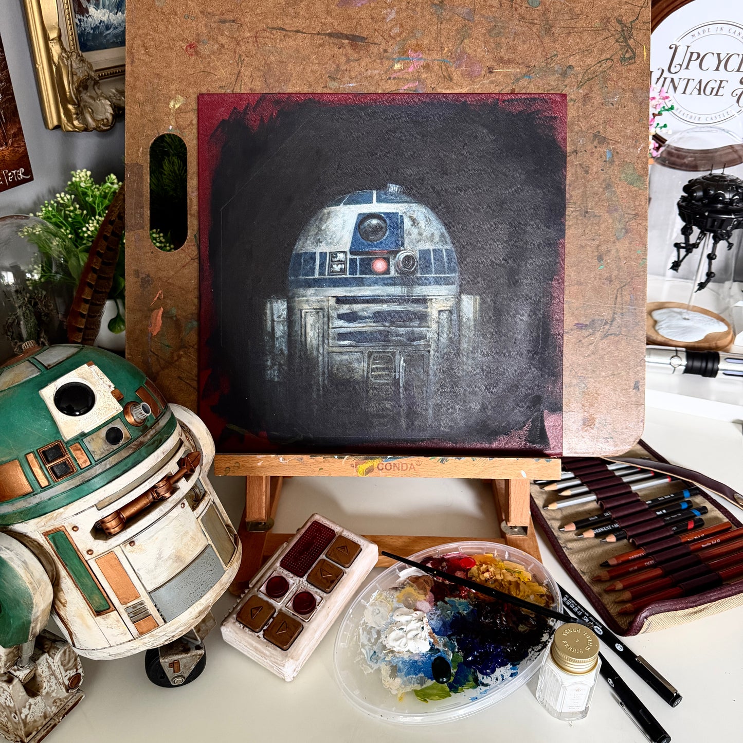 Portrait of a Droid, Bucket-O-Bolts - original acrylic painting
