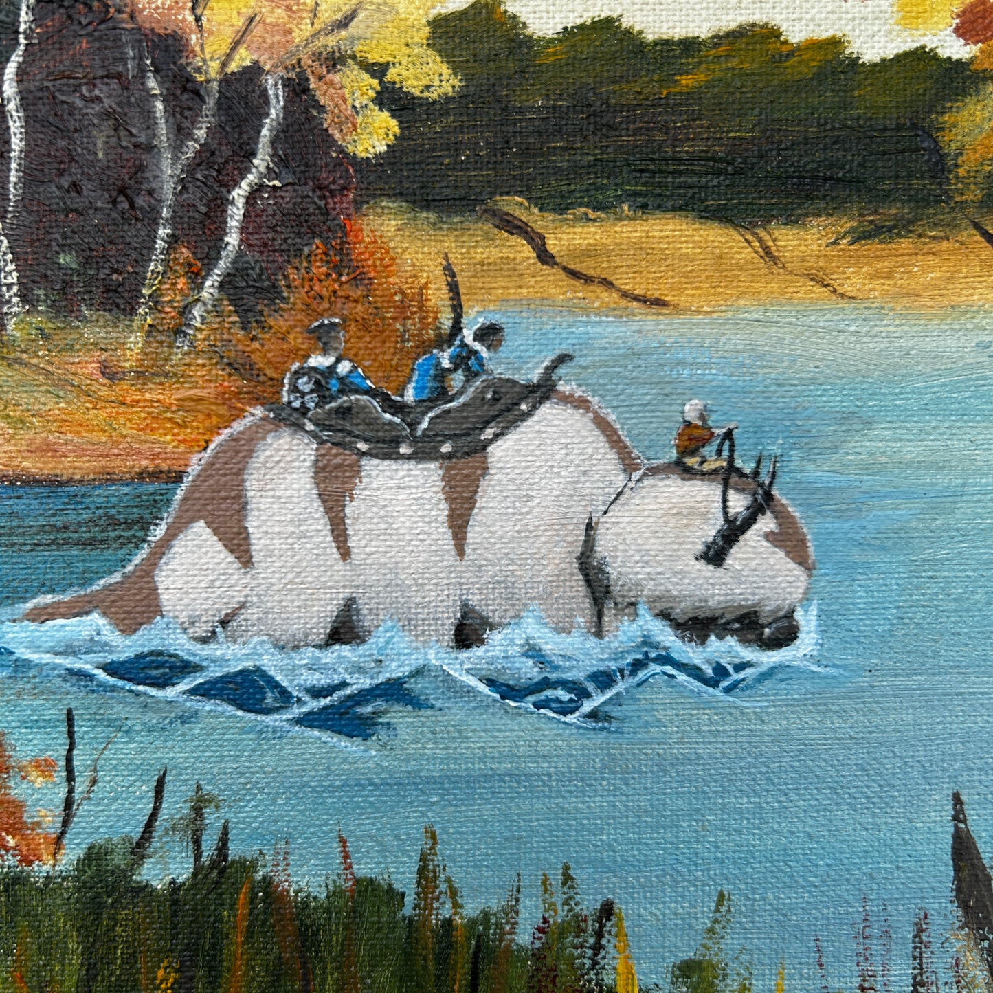 Yip Yip, original upcycled vintage painting