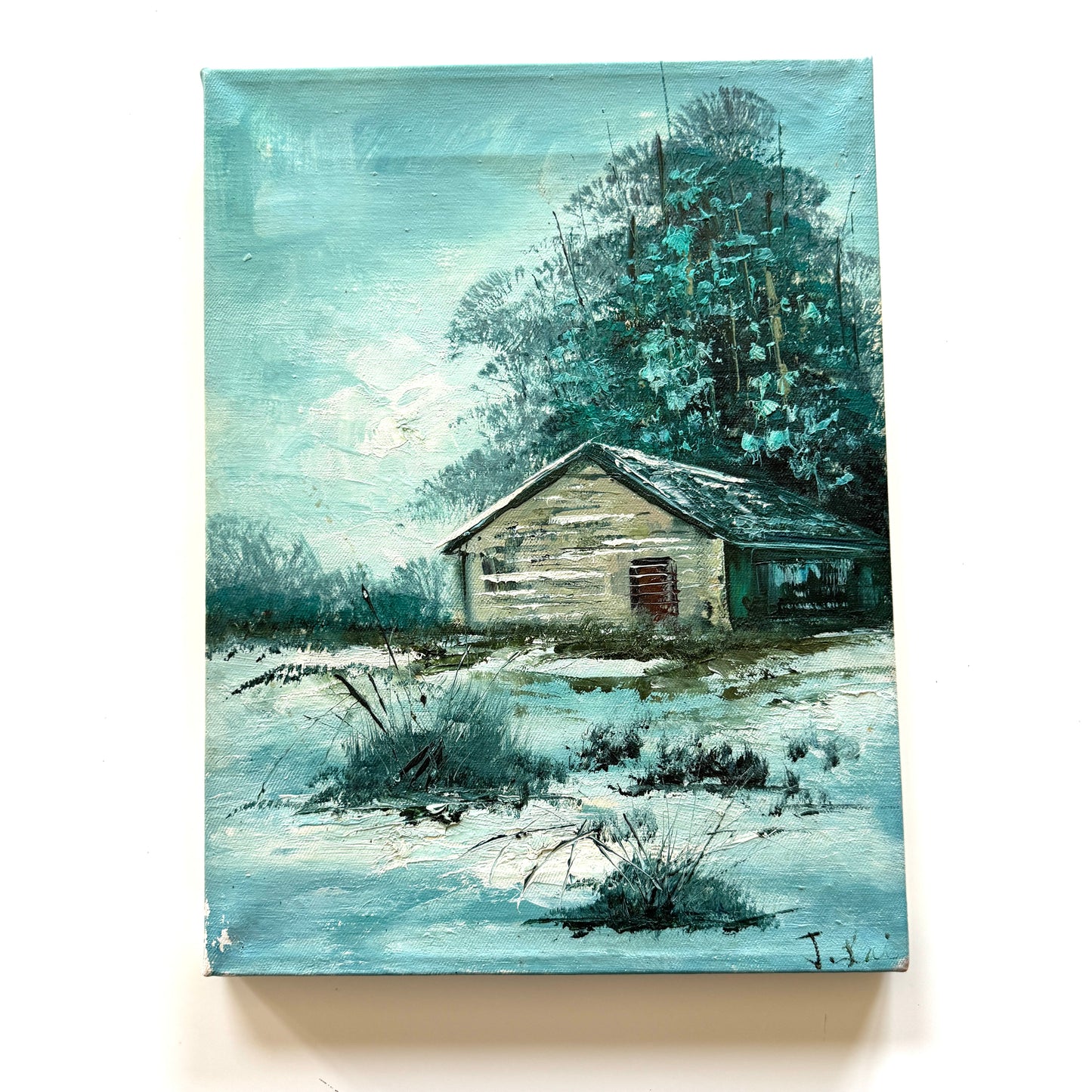 Ents : While Trees Sleep, Part 2, original upcycled vintage painting