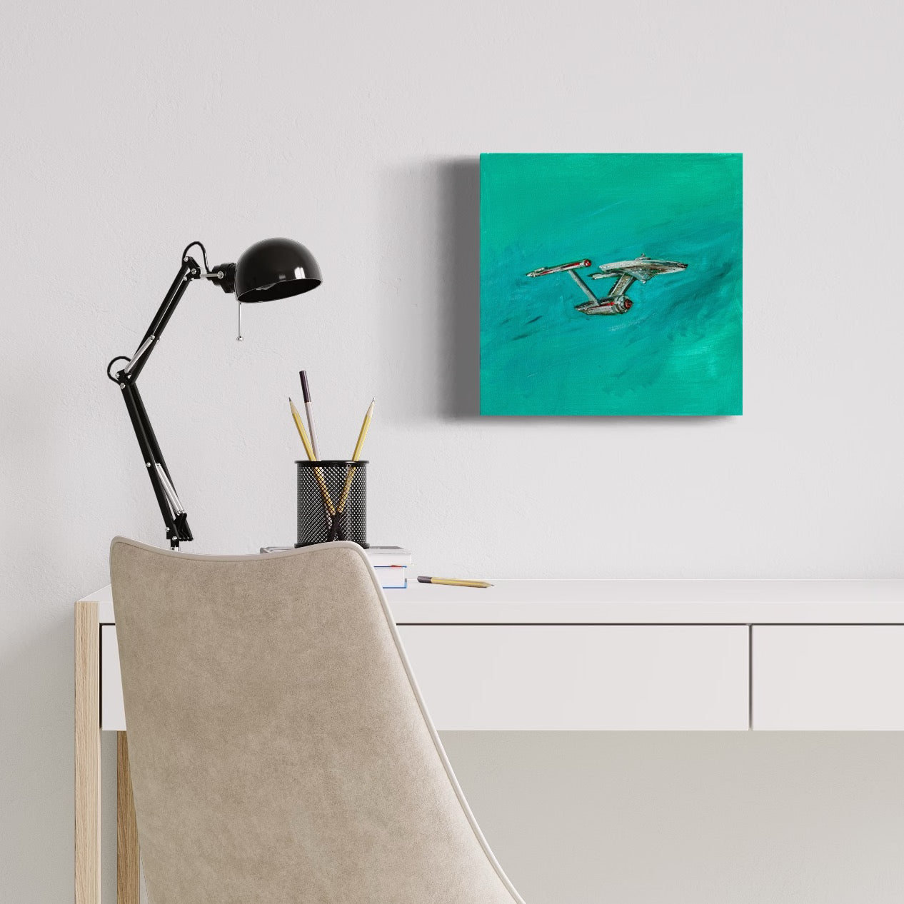 Sketch : NCC-1701, original acrylic painting