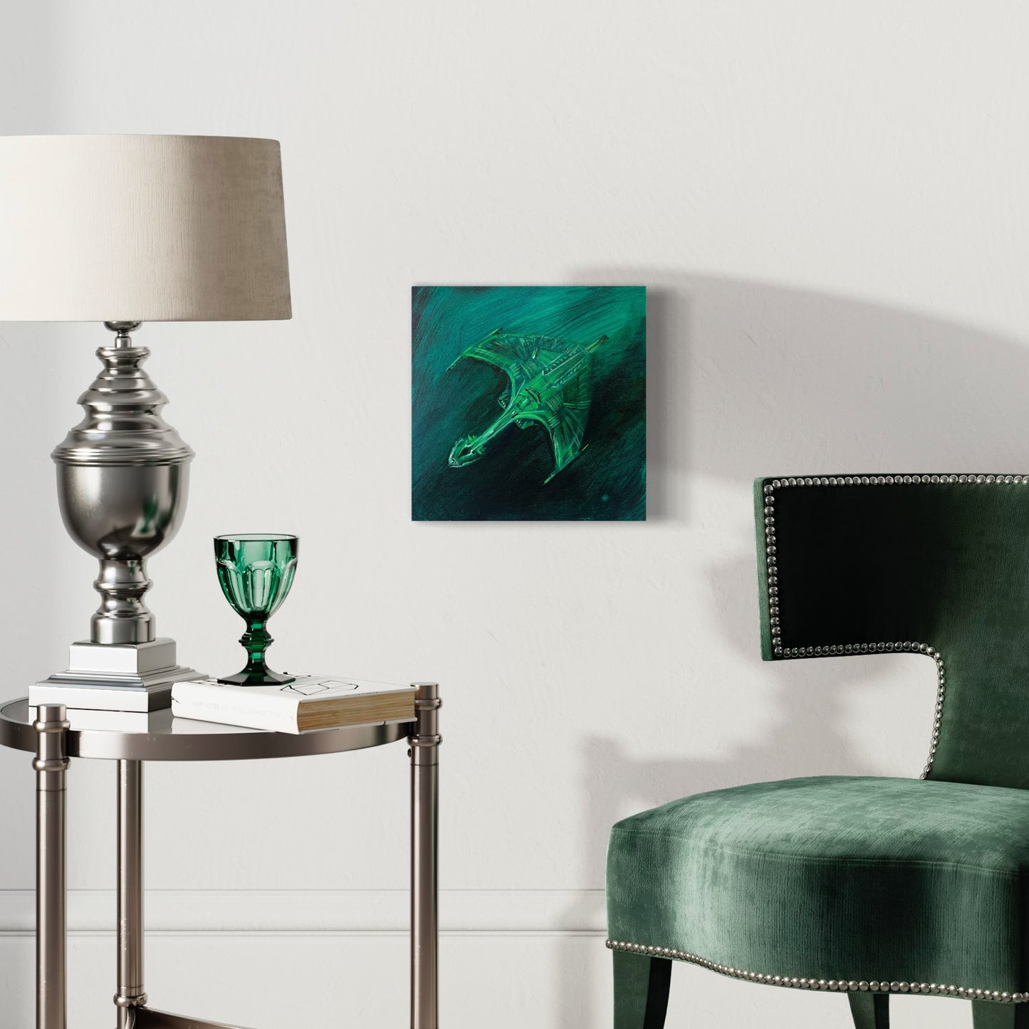 Sketch : Romulan Warbird Top, original acrylic painting