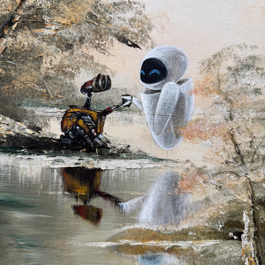 Holding Hands : Part 2, original upcycled vintage paintings