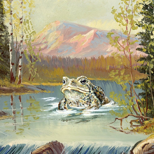 Bathing Beauty, upcycled vintage painting