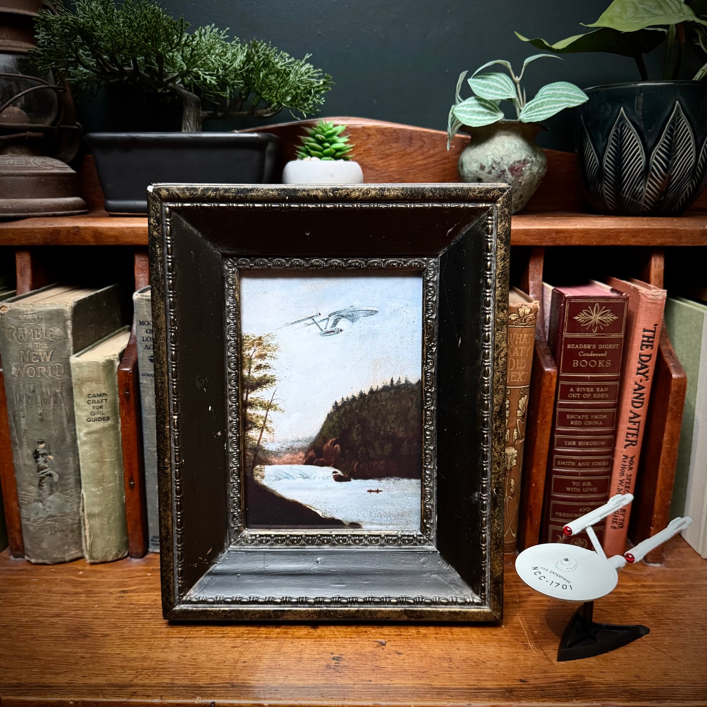 Boldly Go : NCC-1701 - PRINT 5x7 inch print in wood frame