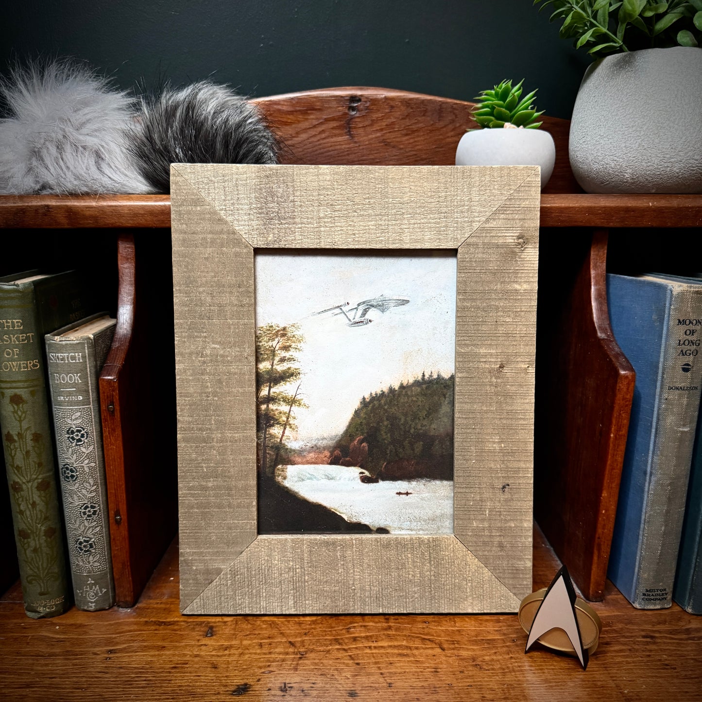 Boldly Go : NCC-1701 - PRINT5x7 print in rustic wood frame