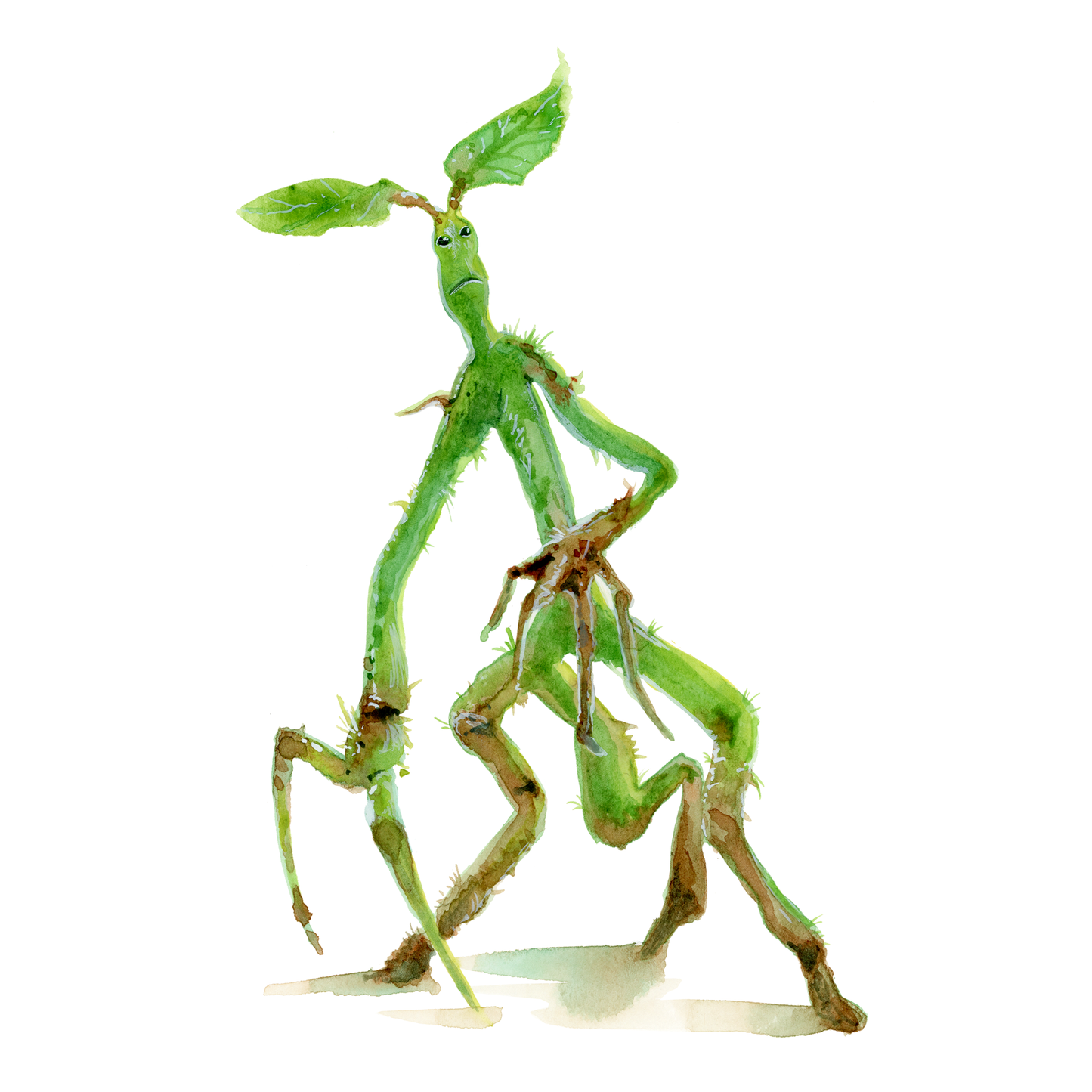 Little Green Men, muggle study in watercolour - DIGITAL DOWNLOAD bundle