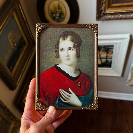 Red Shirt, Ensign Bonaparte - PRINT 5x7 in Antique brass frame