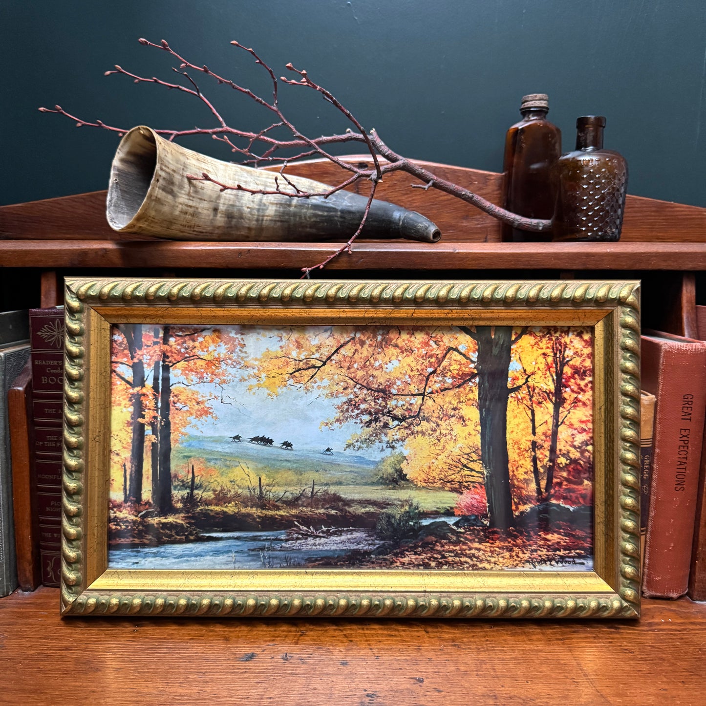 The Flight of Arwen - 7x12 PRINT in gold wood frame