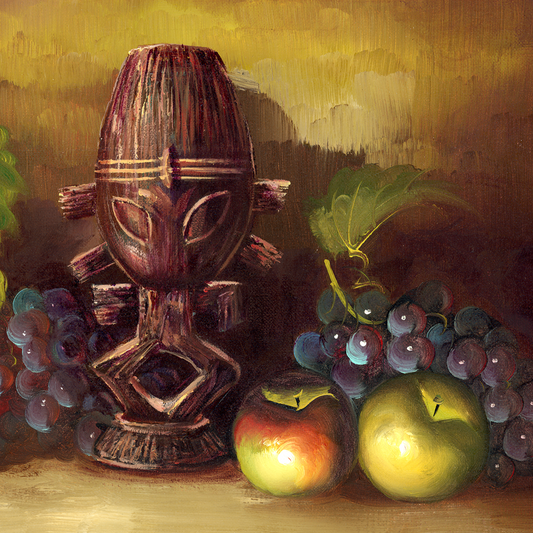 Riker's Souvenir, original upcycled vintage painting