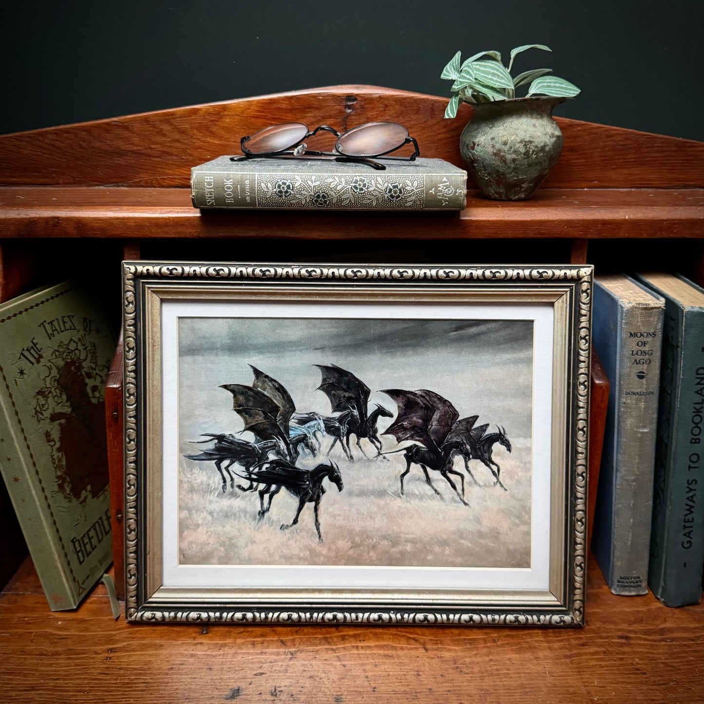 I Can See Them, Too - PRINT in antique wood frame