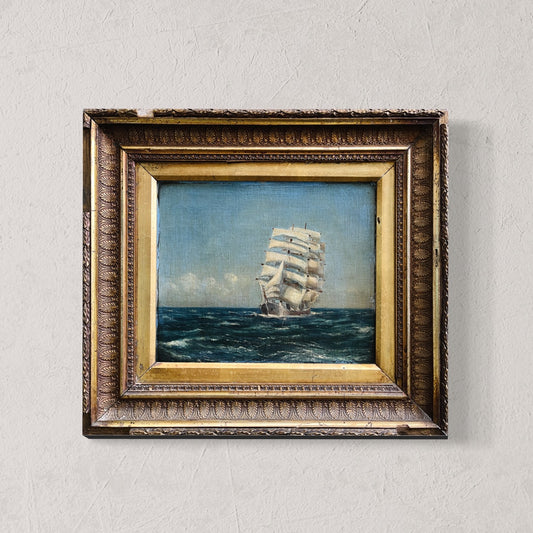 Antique Ship Painting by Unknown Artist