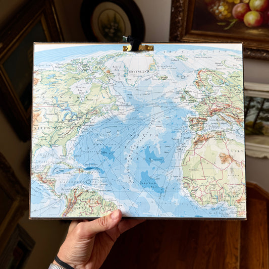 The Kraken Vs Ship - PRINT 8x10 in reclaimed frame