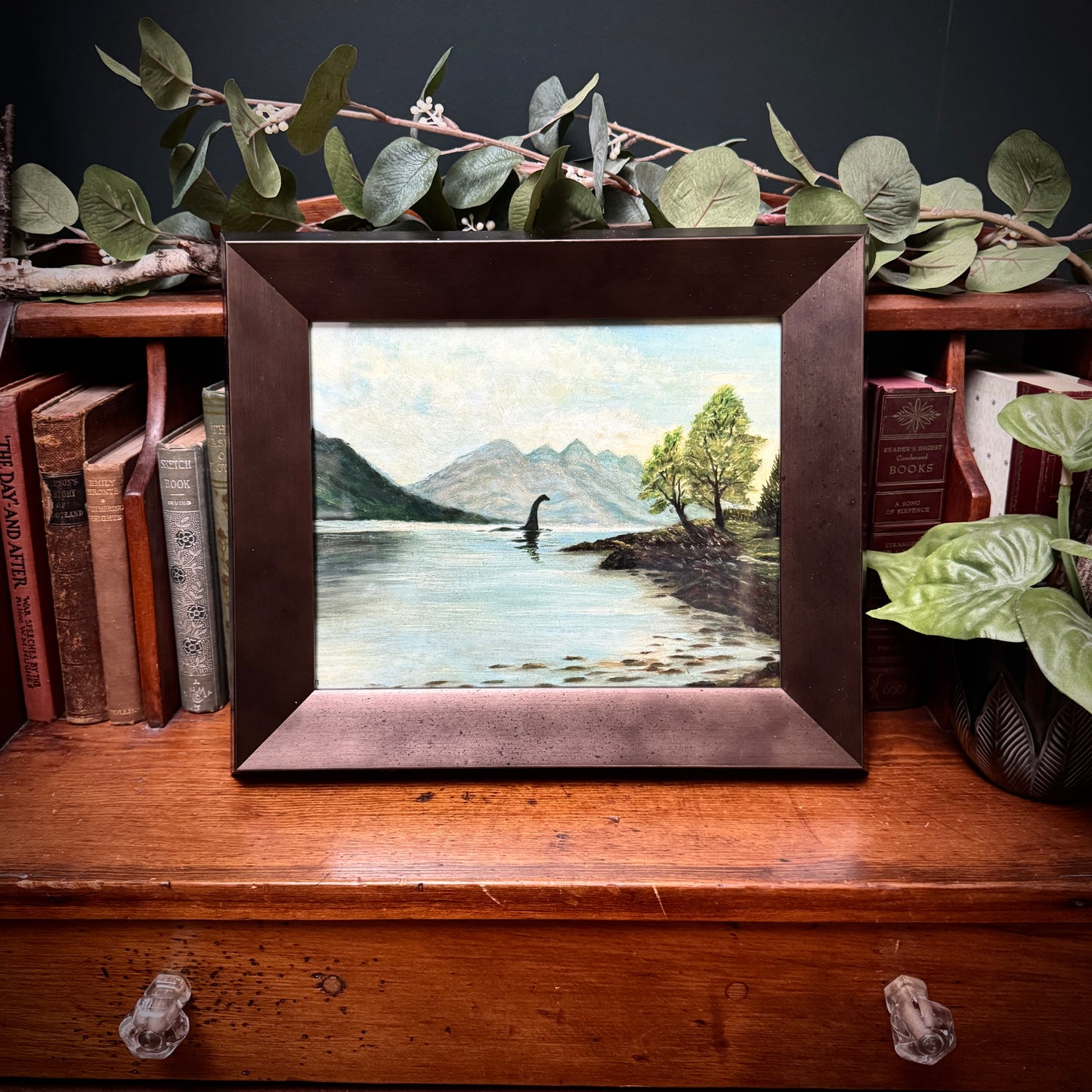 Nessie - PRINT 8x10 in vintage wood frame