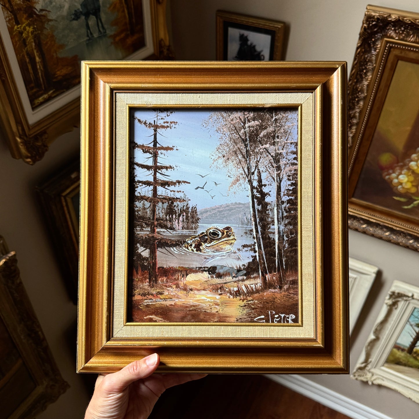 Ode to a Toad - PRINT in vintage wood frame
