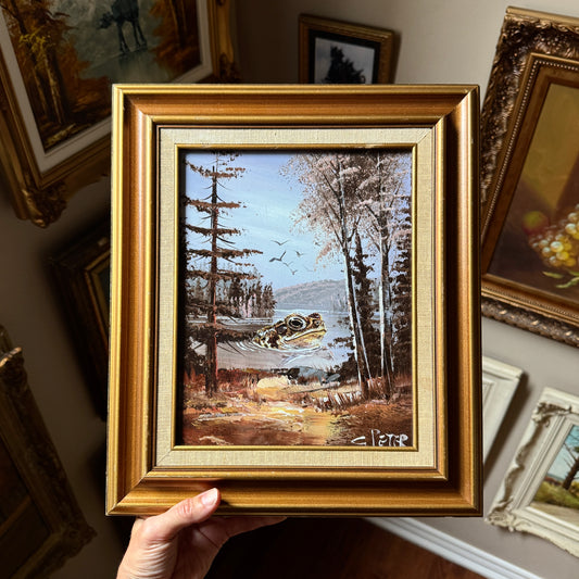 Ode to a Toad - PRINT in vintage wood frame