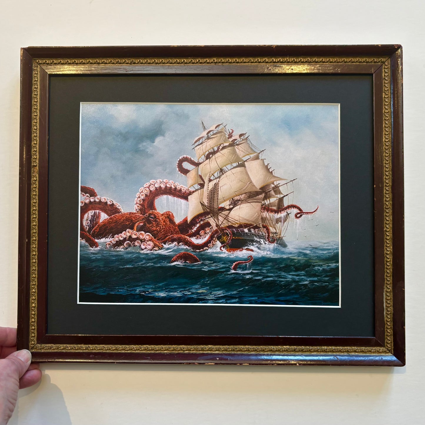 There Once Was A Ship - 8x10 in vintage wood frame