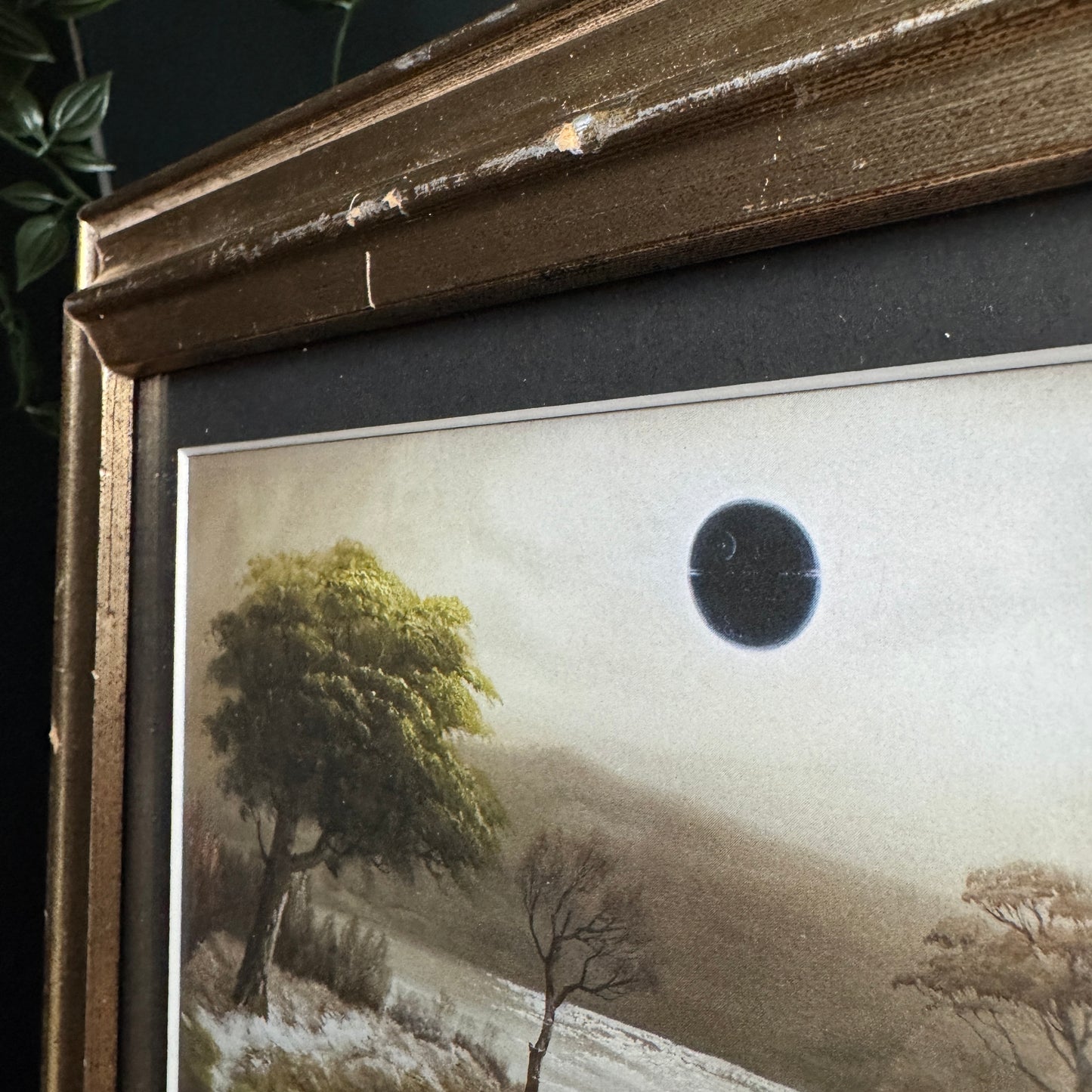 Total Solar Eclipse - PRINT in antique frame