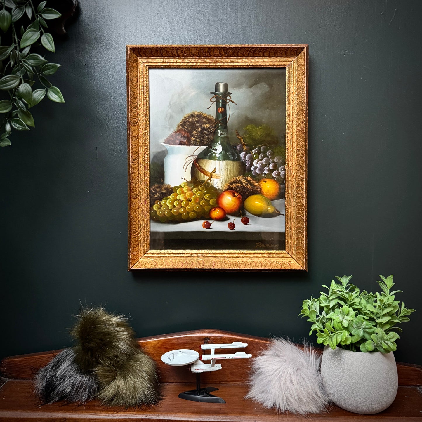 Tribbles with Still Life - PRINT in ornate gold frame