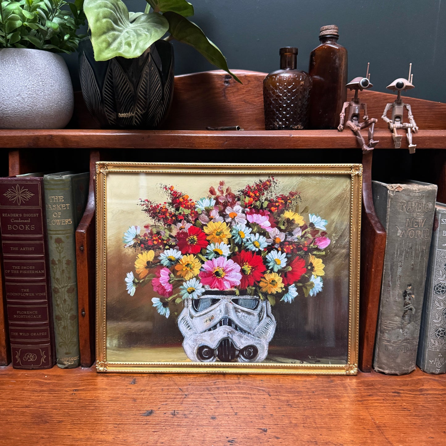 Dark Side Floral : Trooper's Wildflowers - PRINT 8x10 in Vintage Brass Frame