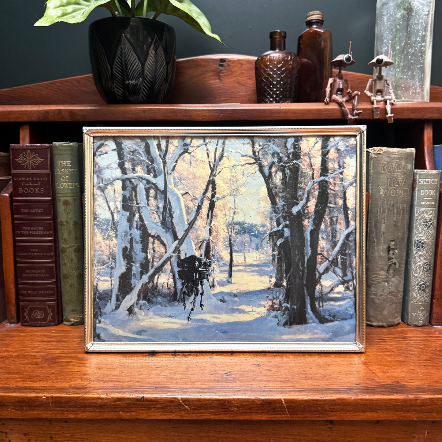 Winter Droid - PRINT 8x10 in brass frame