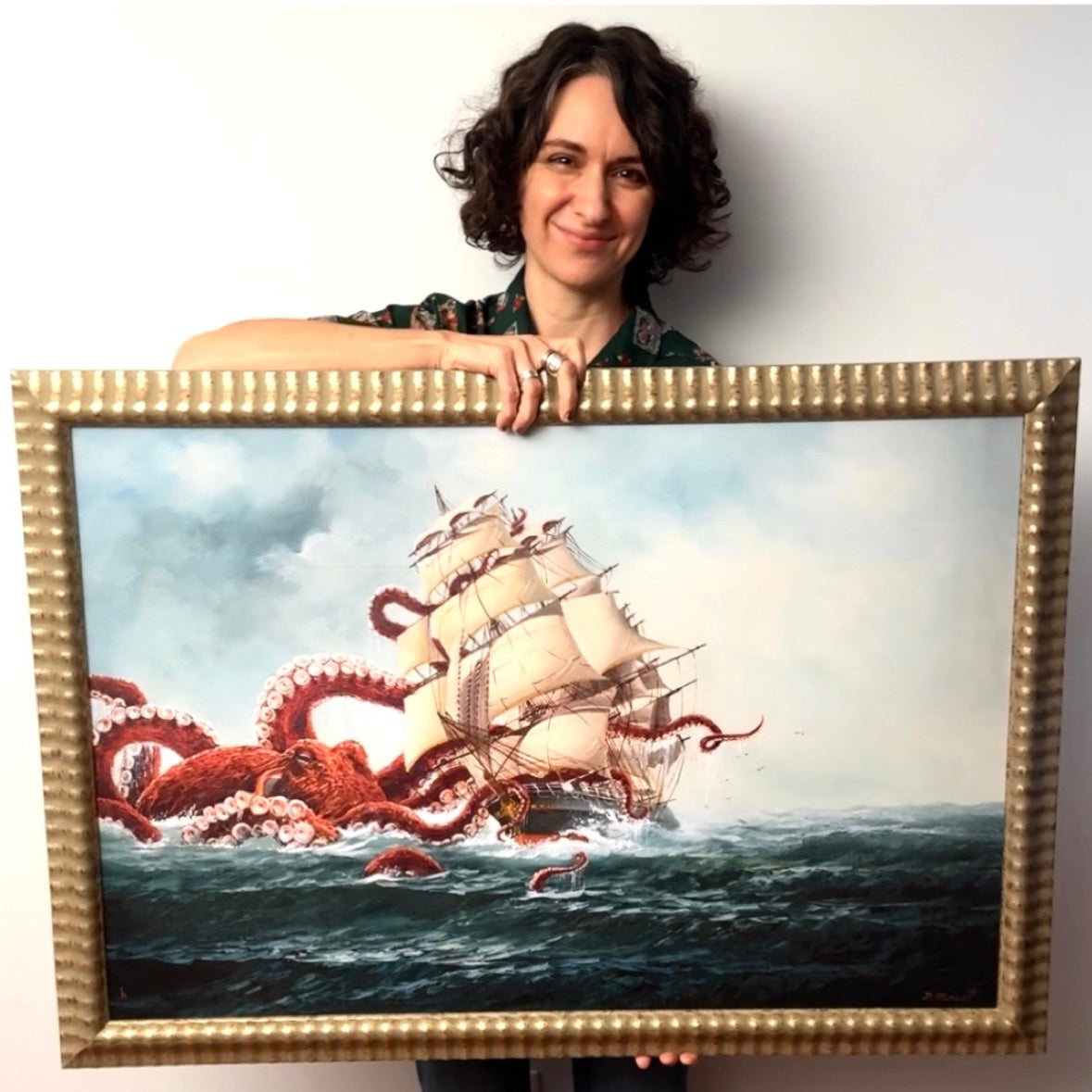 There Once Was A Ship - PRINT 24 x 36 in reclaimed metallic frame