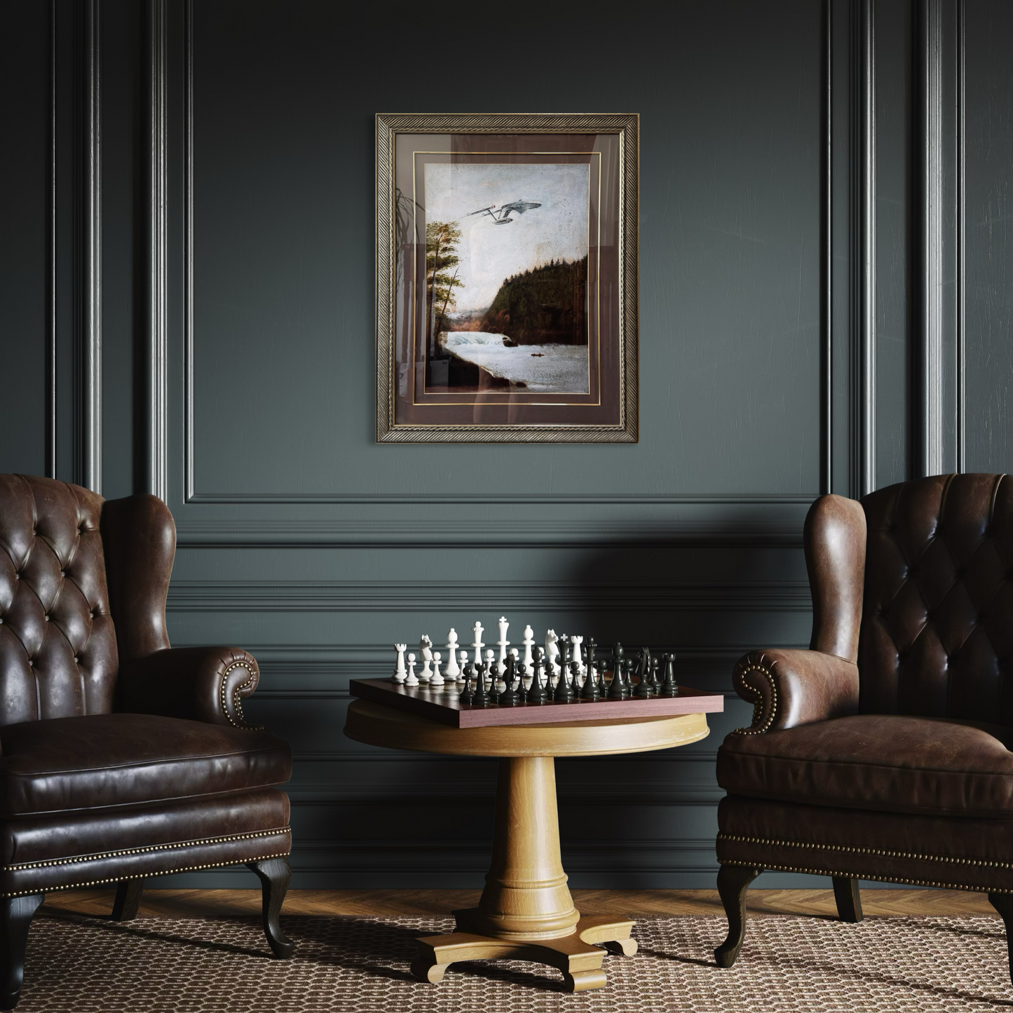 Boldly Go : NCC-1701 - PRINT 18 x 24 on in ornate silver frame