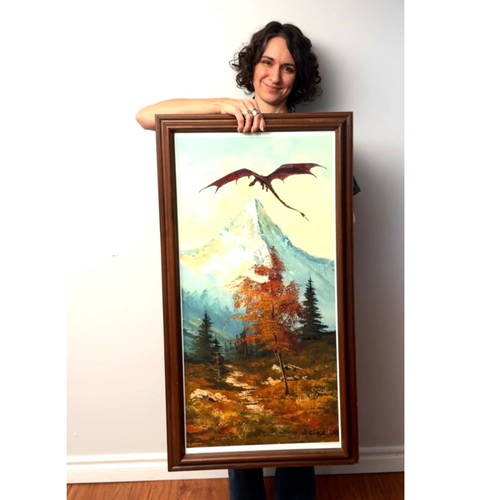 The Dragon - PRINT 18 x 32 in wood frame