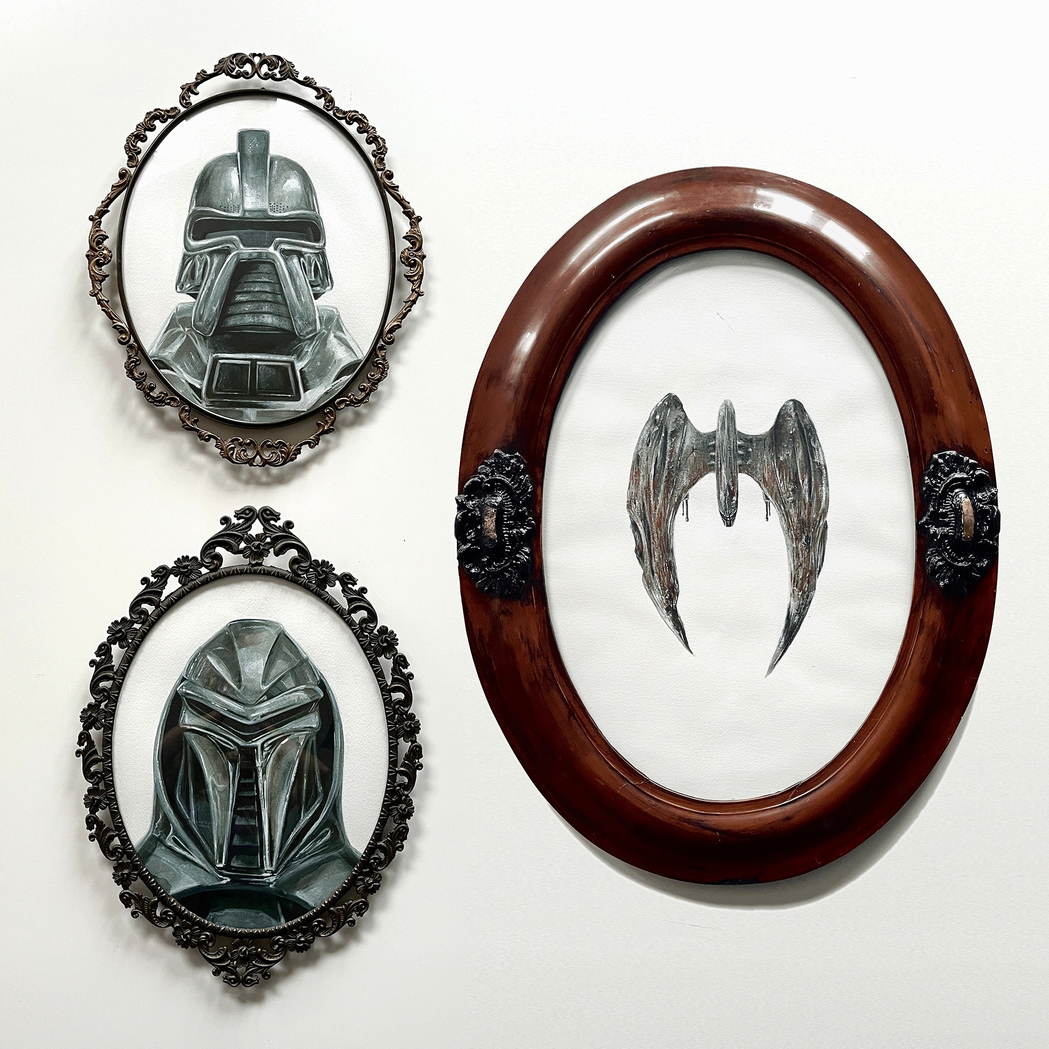 Cylon Pattern Portrait of Cylons – Upcycled Vintage Art