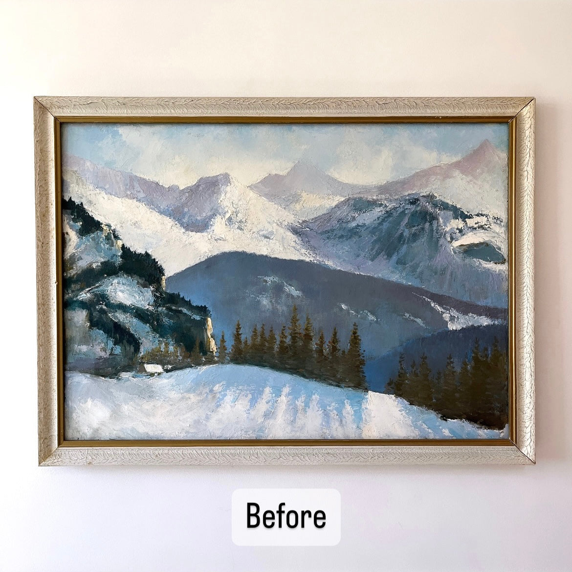 Mt. Venator, upcycled vintage painting