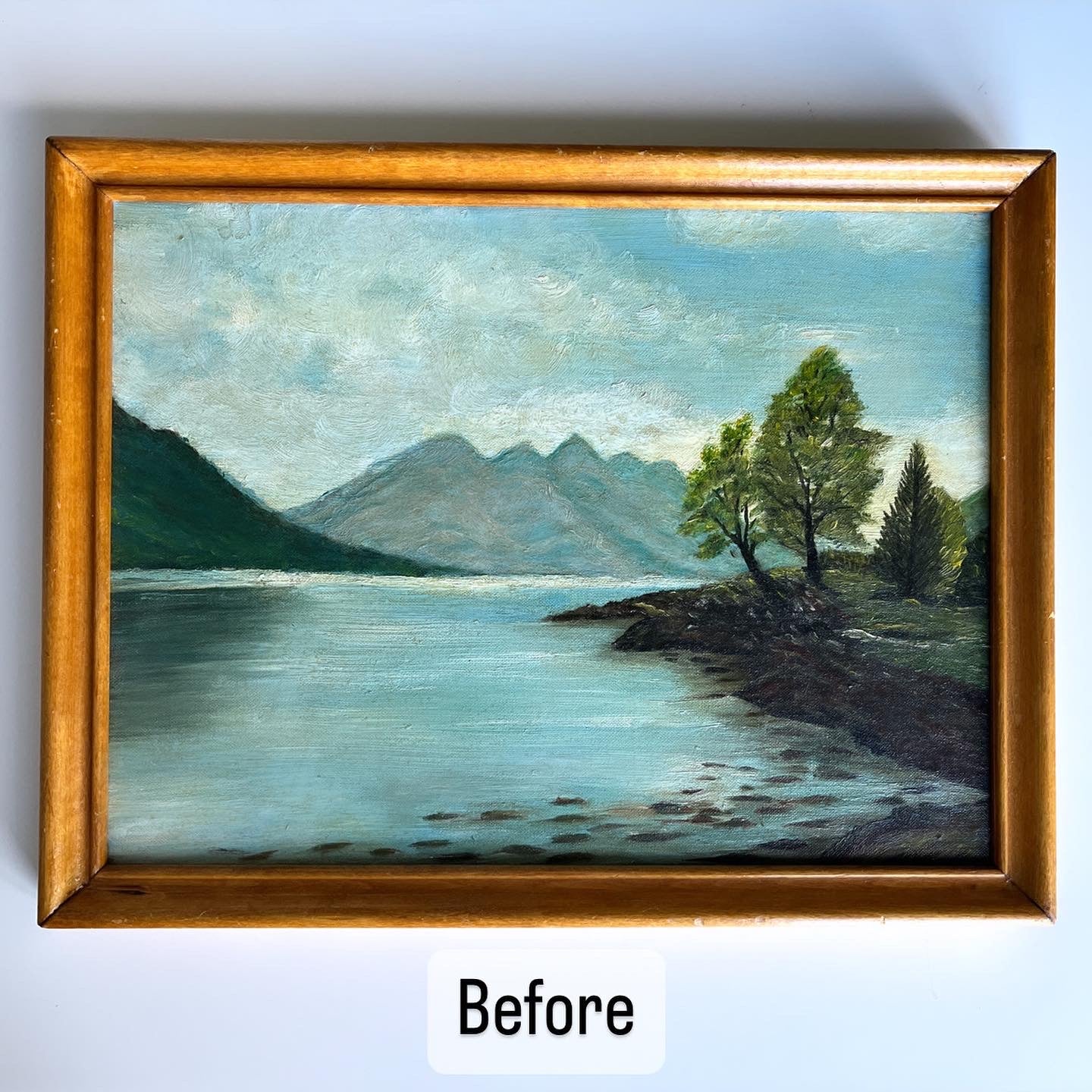 Nessie, upcycled vintage painting