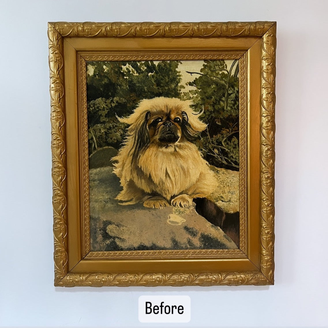 Alfa-177 Canine, original upcycled vintage painting