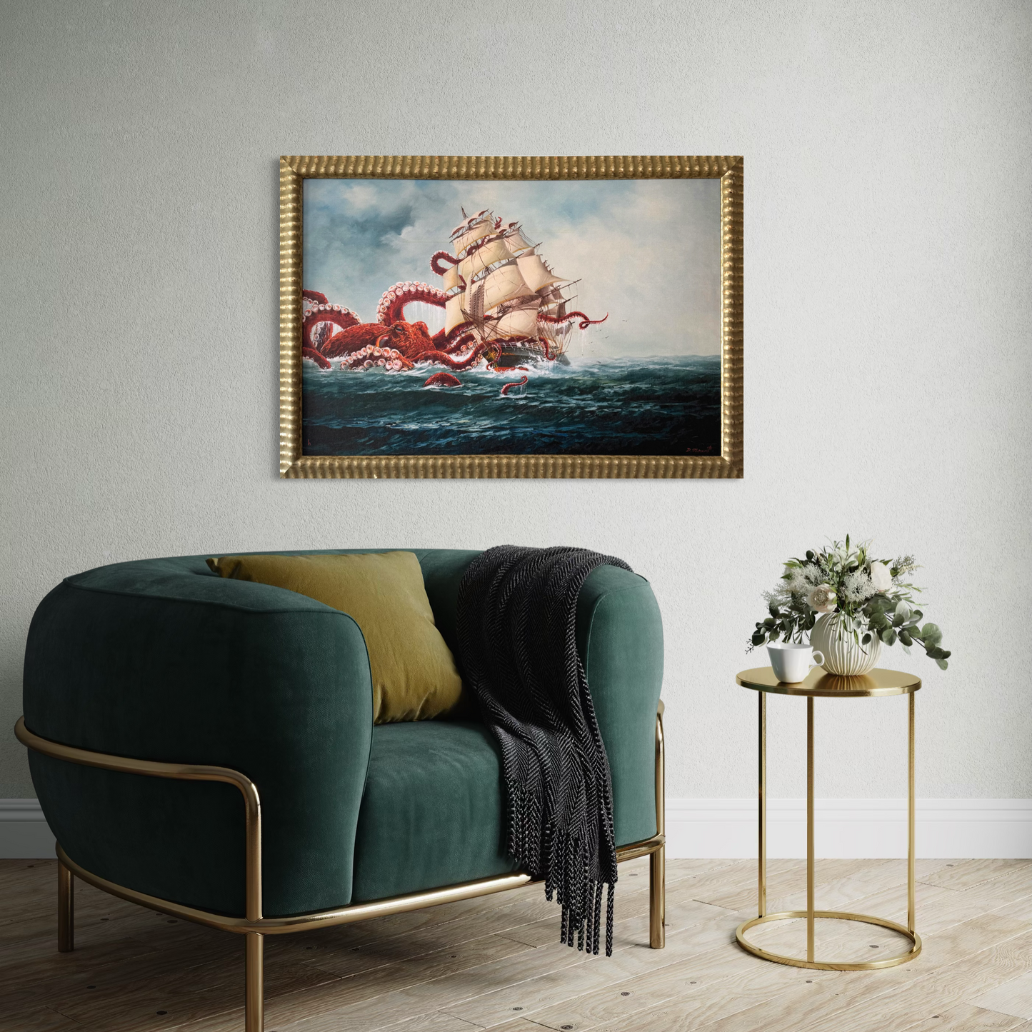 There Once Was A Ship - PRINT 24 x 36 in reclaimed metallic frame