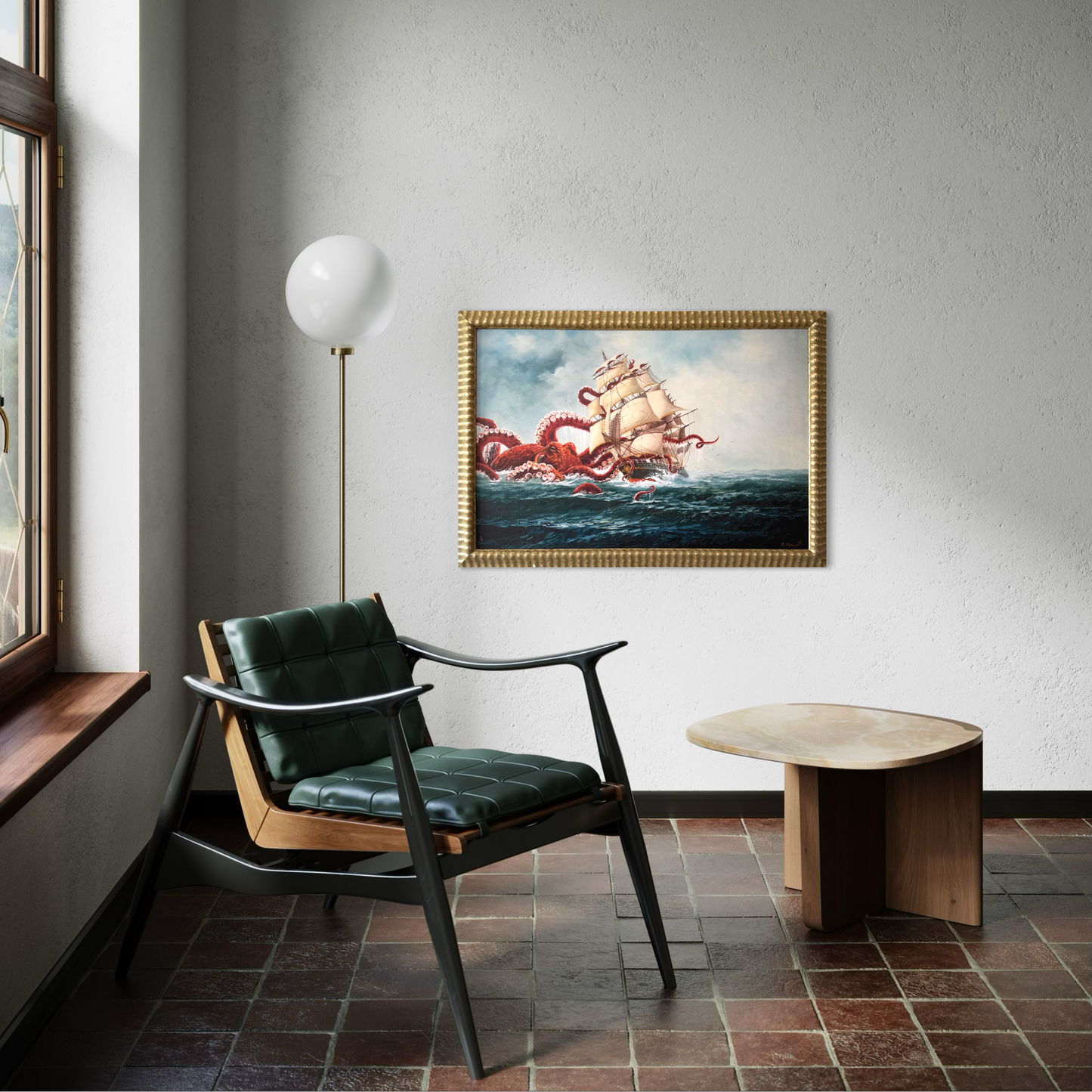 There Once Was A Ship - PRINT 24 x 36 in reclaimed metallic frame