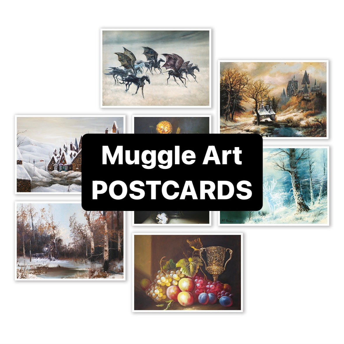 Altered Muggle Art - Set of 7 POSTCARD PRINTS