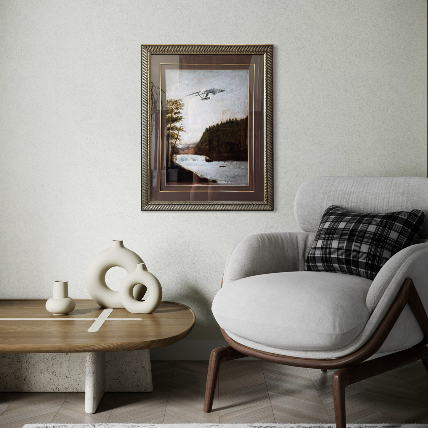 Boldly Go : NCC-1701 - PRINT 18 x 24 on in ornate silver frame