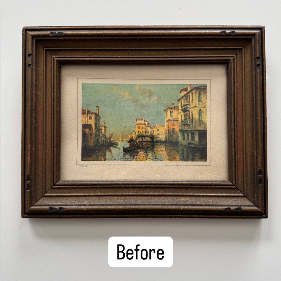 An Enterprise In Venice, original upcycled vintage painting