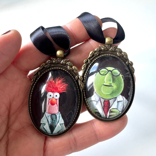 The Mad Scientist & His Assistant- ORNAMENT set of 2
