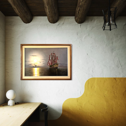 Davey Jones' Brick Locker, original upcycled vintage painting