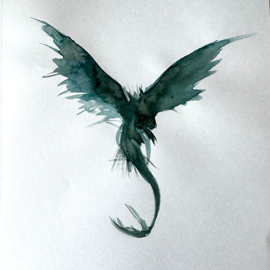 Dragon No. 9 - study, watercolour on paper