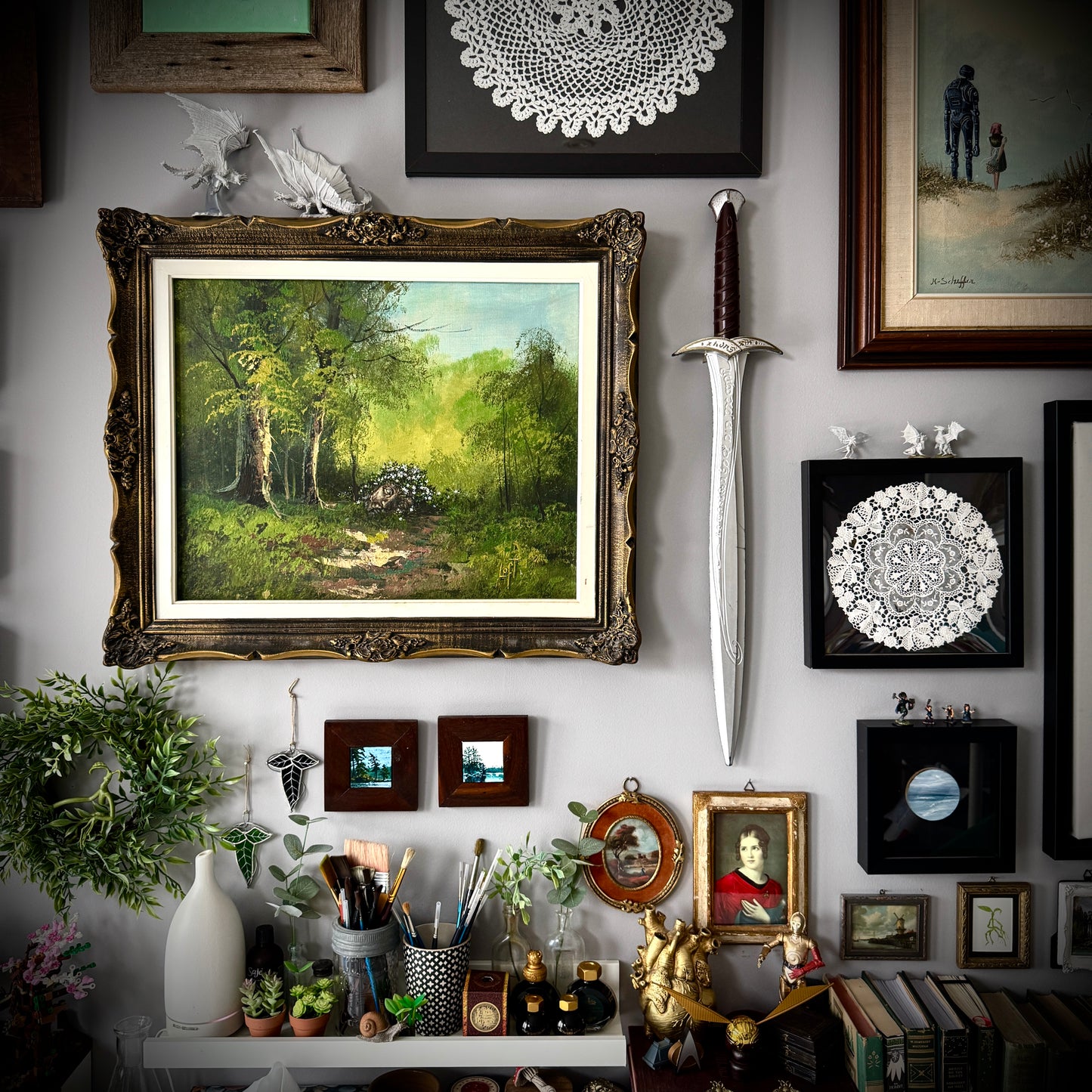 The King's Crown, original upcycled vintage painting