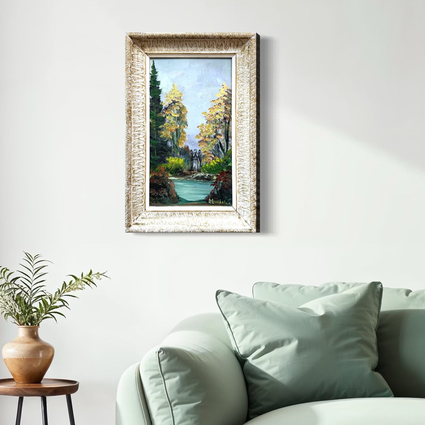 Don't Blink, original upcycled vintage painting