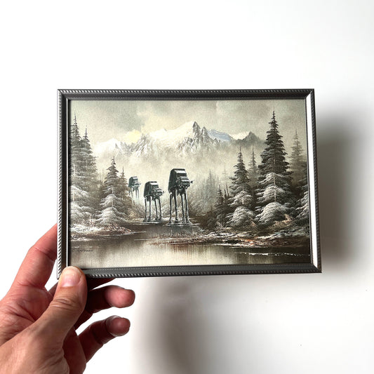 Walkers in a Winter Wonderland - PRINT in Antique Frame, Metal