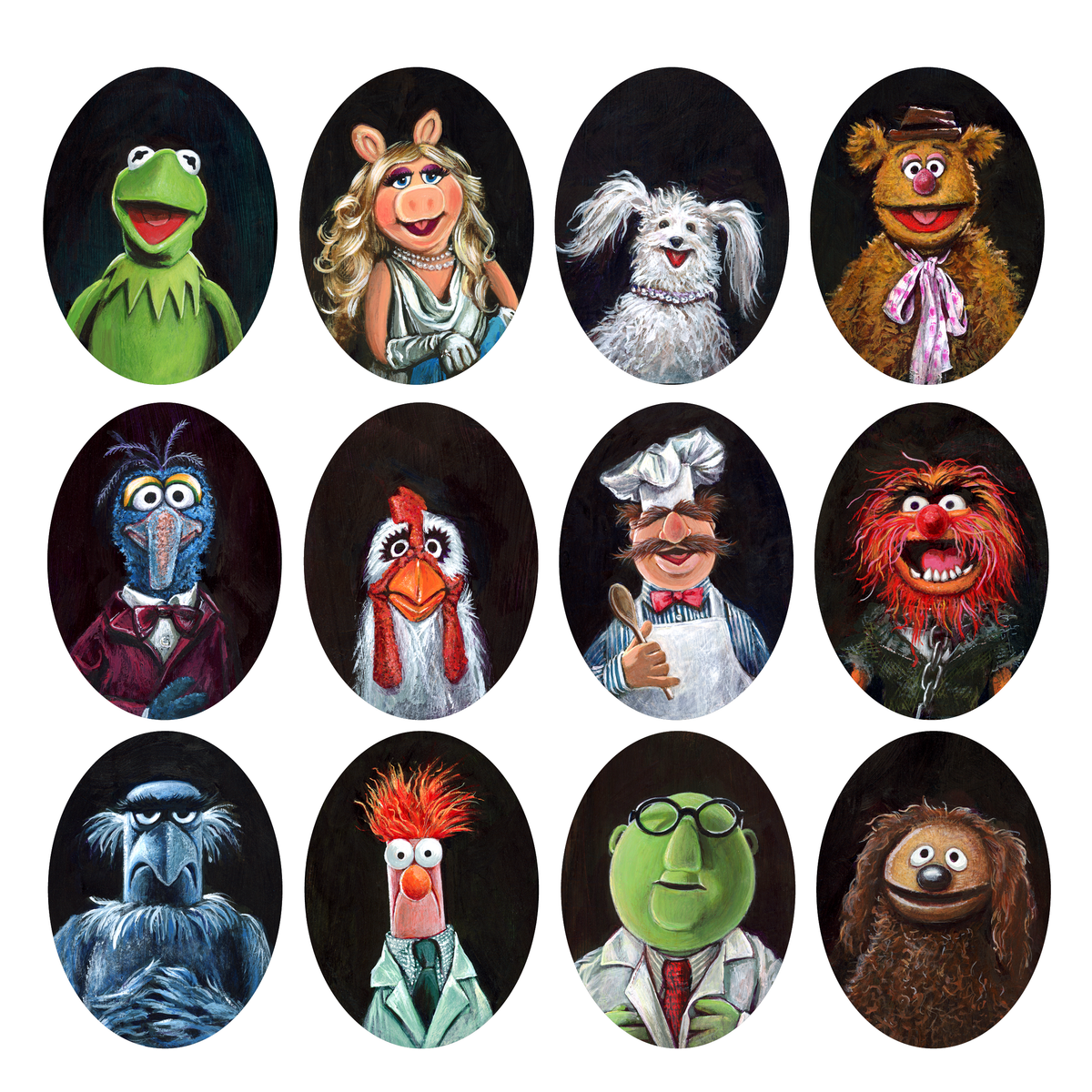 Sticker Puppet Puppet Portraits - STICKERS set of 12 – Upcycled Vintage Art