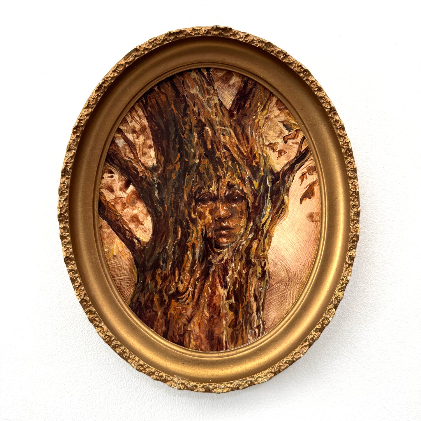 Portrait of a Huorn - original upcycled vintage painting