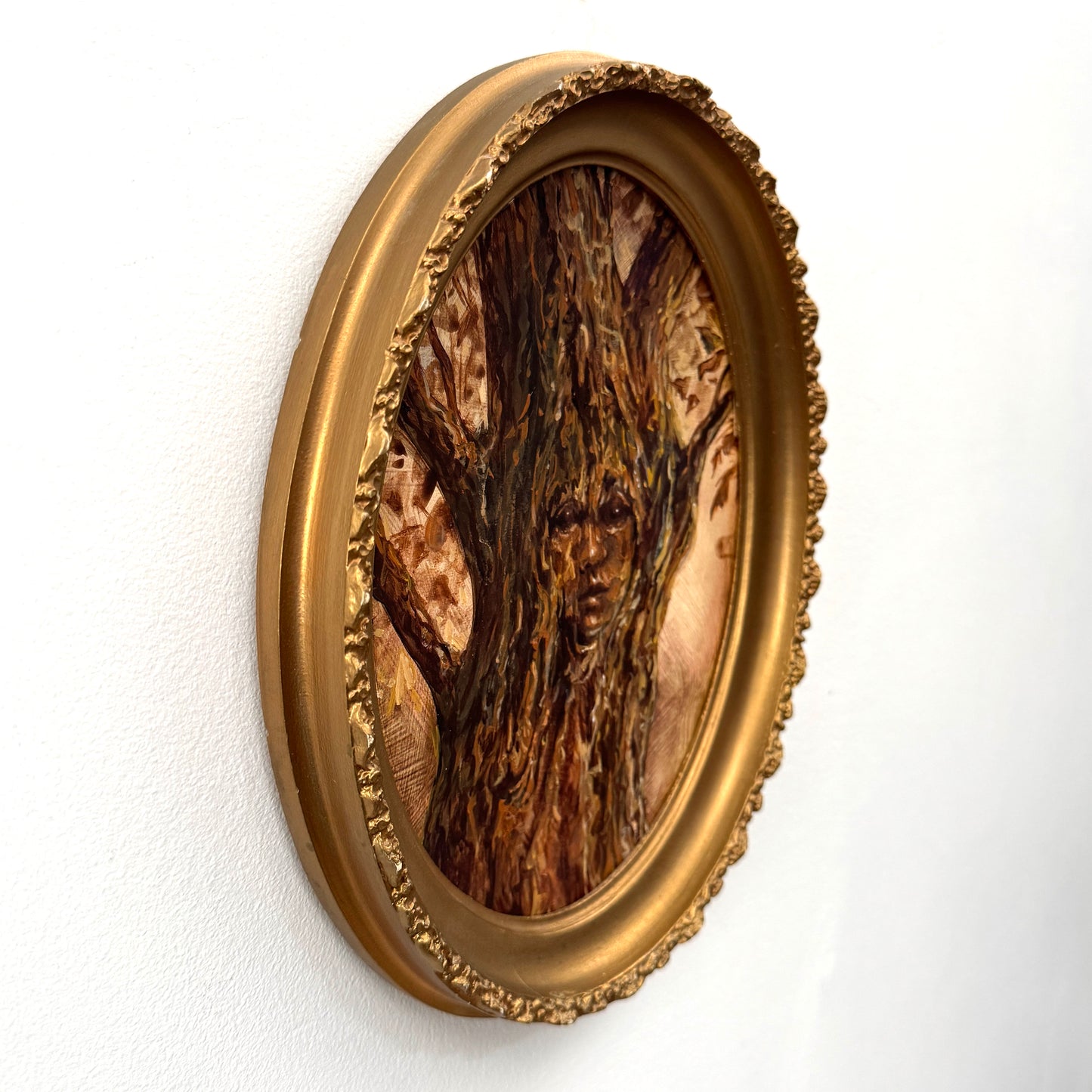 Portrait of a Huorn - original upcycled vintage painting