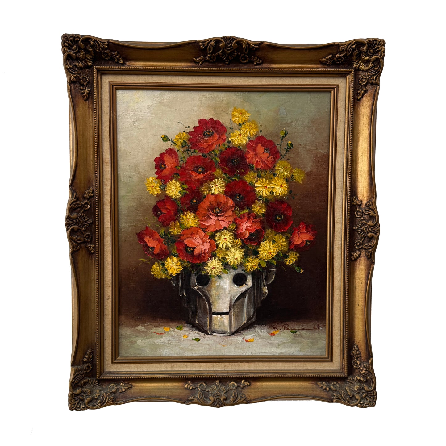 Upgraded Bouquet, original upcycled vintage painting