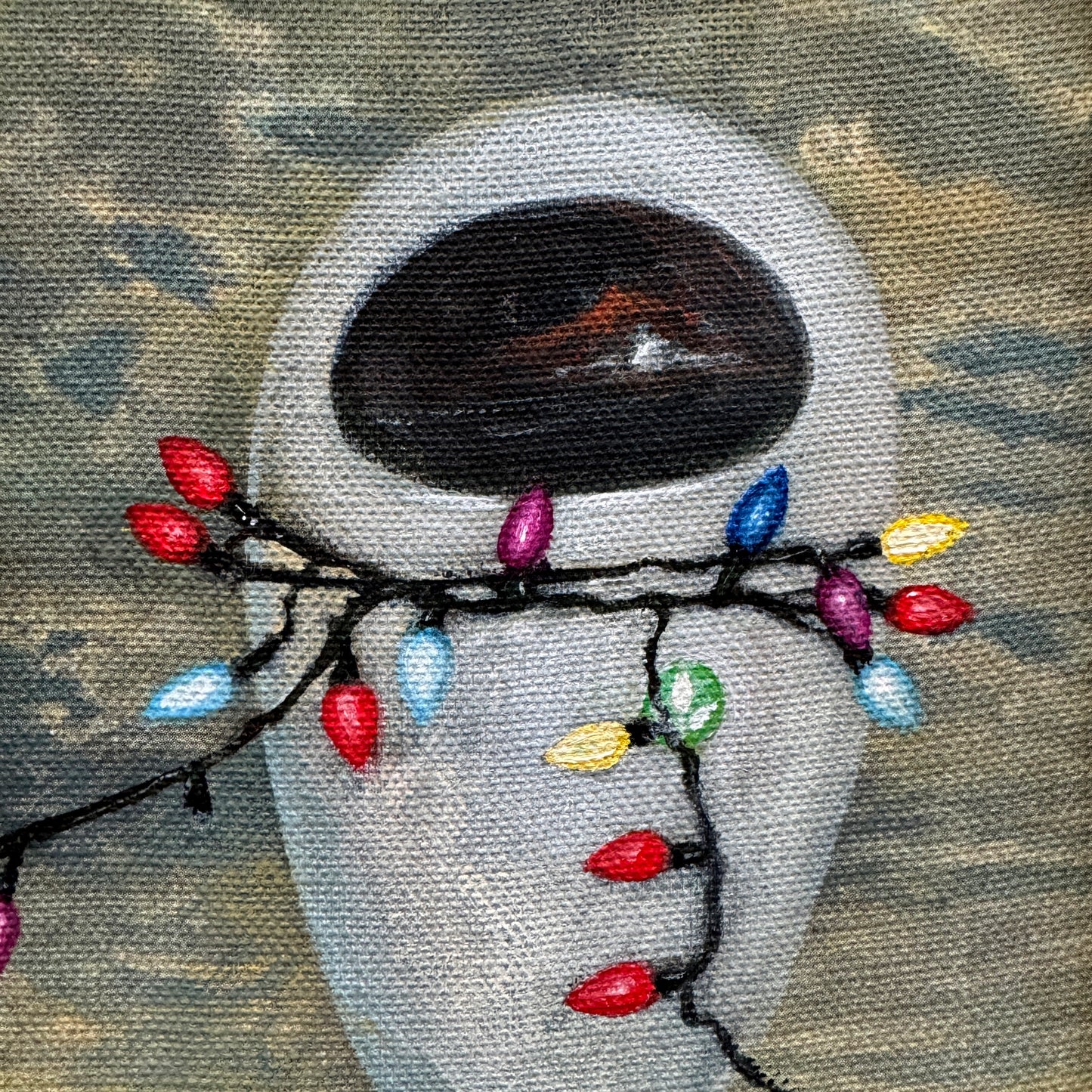 Holding Hands : Part 1, original upcycled vintage painting diptych