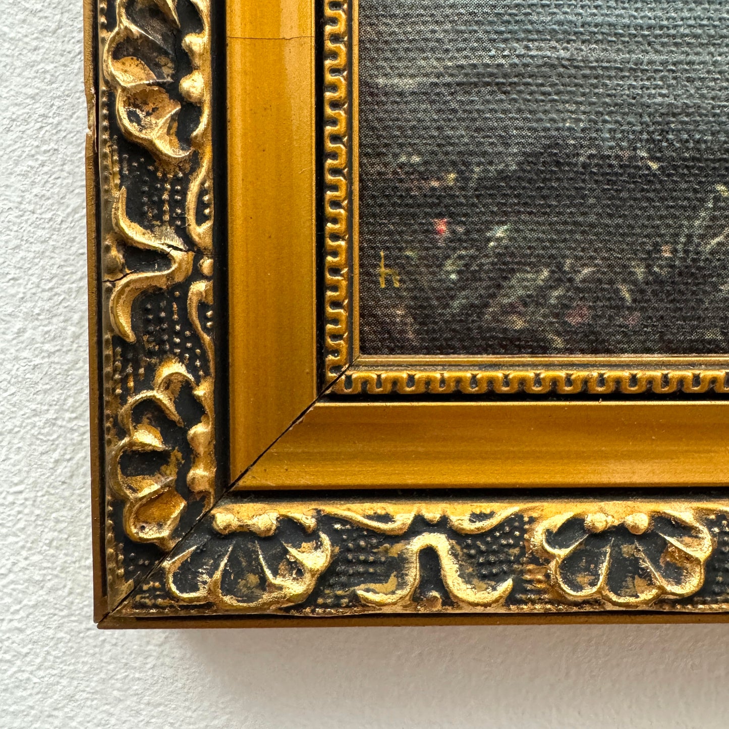 Holding Hands : Part 1, original upcycled vintage painting diptych